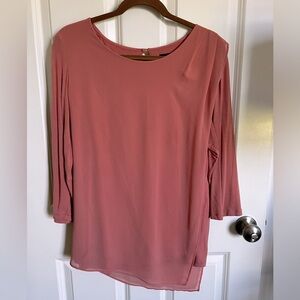 Long Sleeve Peach Hued Tunic by H by Halston, size Medium
